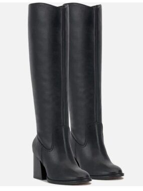 Vince Camuto Leather Wide Calf Tall Boots-Leila2-Black-10M-NEW-A665369